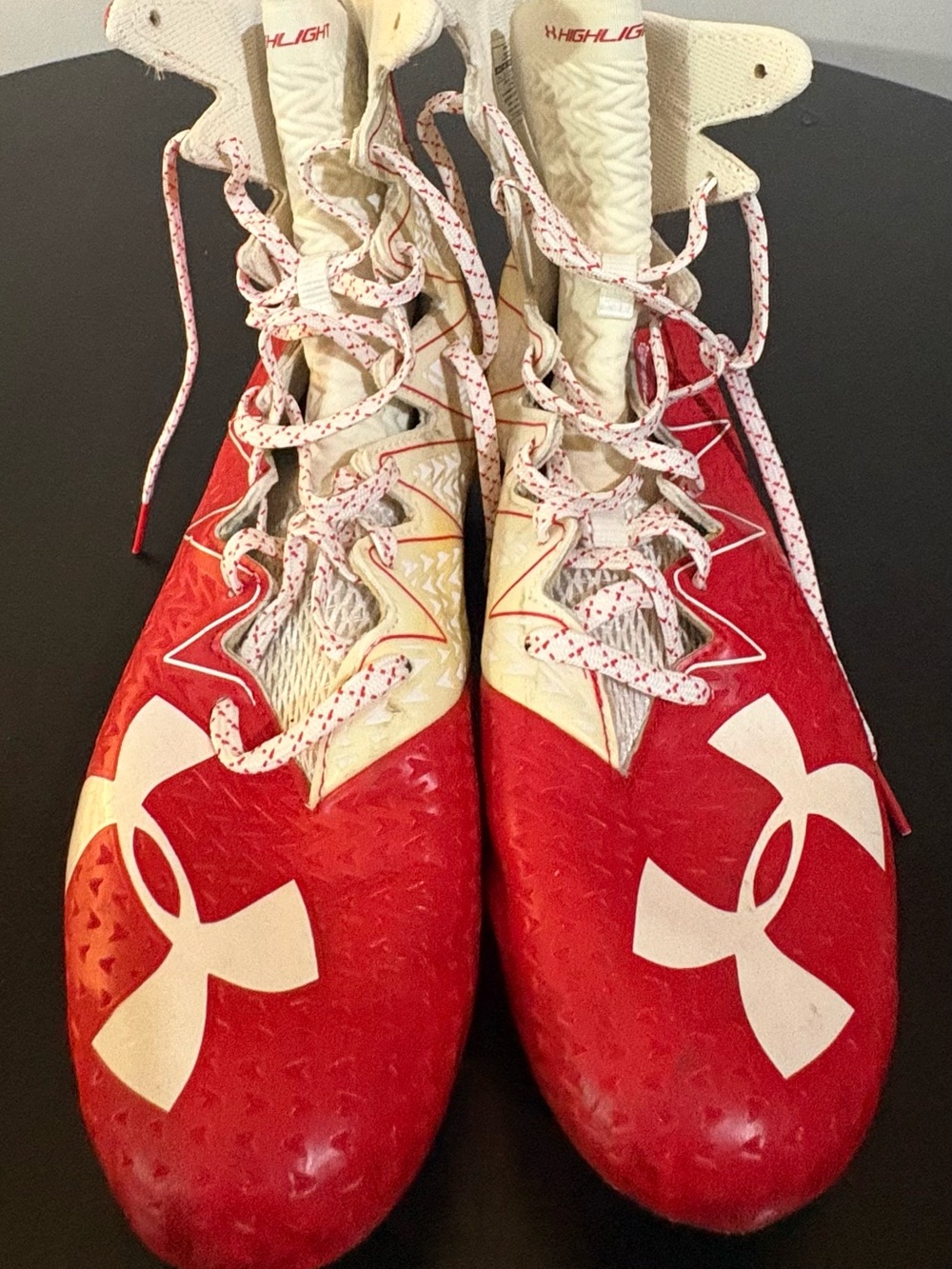 Under Armour Women's Red and Cream Athletic Cleats